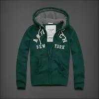 hommes jaqueta hoodie abercrombie & fitch 2013 classic x-8040 vert fonce